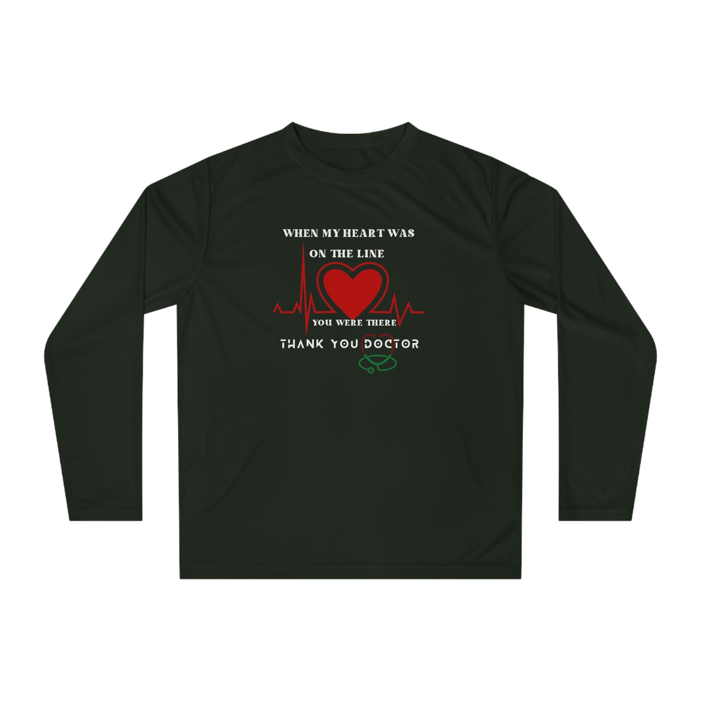 Medical, CVICU, EKG, Unisex Performance Long Sleeve Shirt