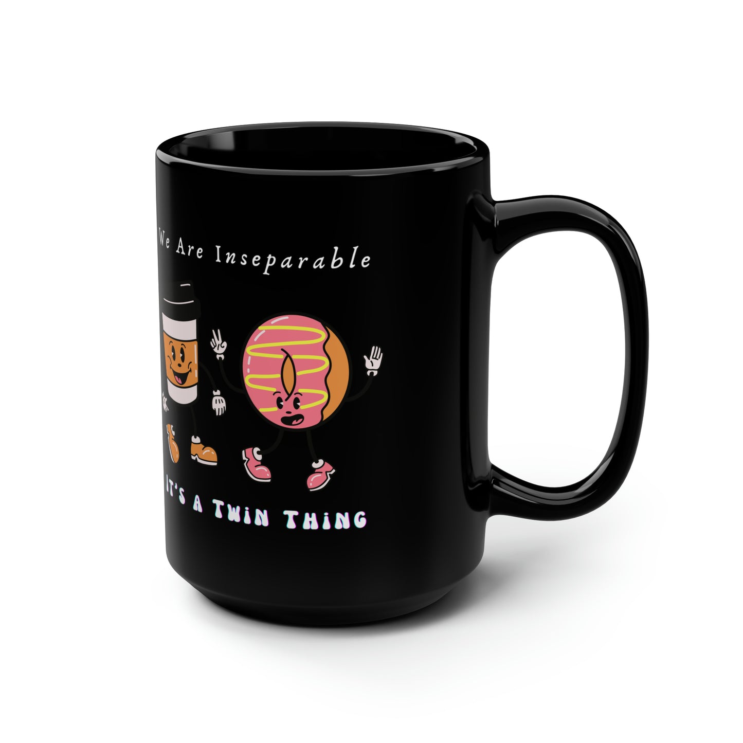 Twin Black Mug, 15oz