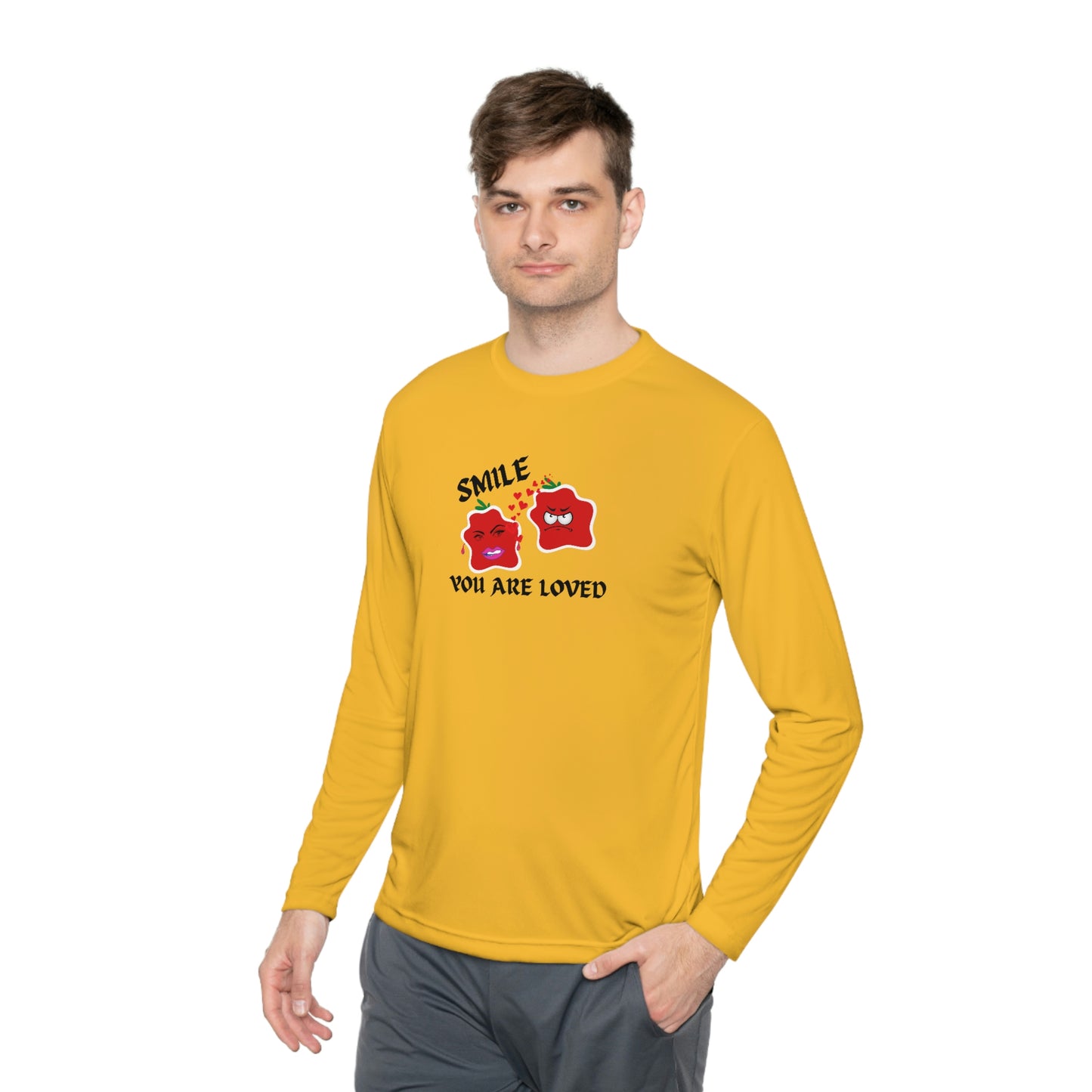 Smile You Are Loved Unisex Lightweight Long Sleeve Tee