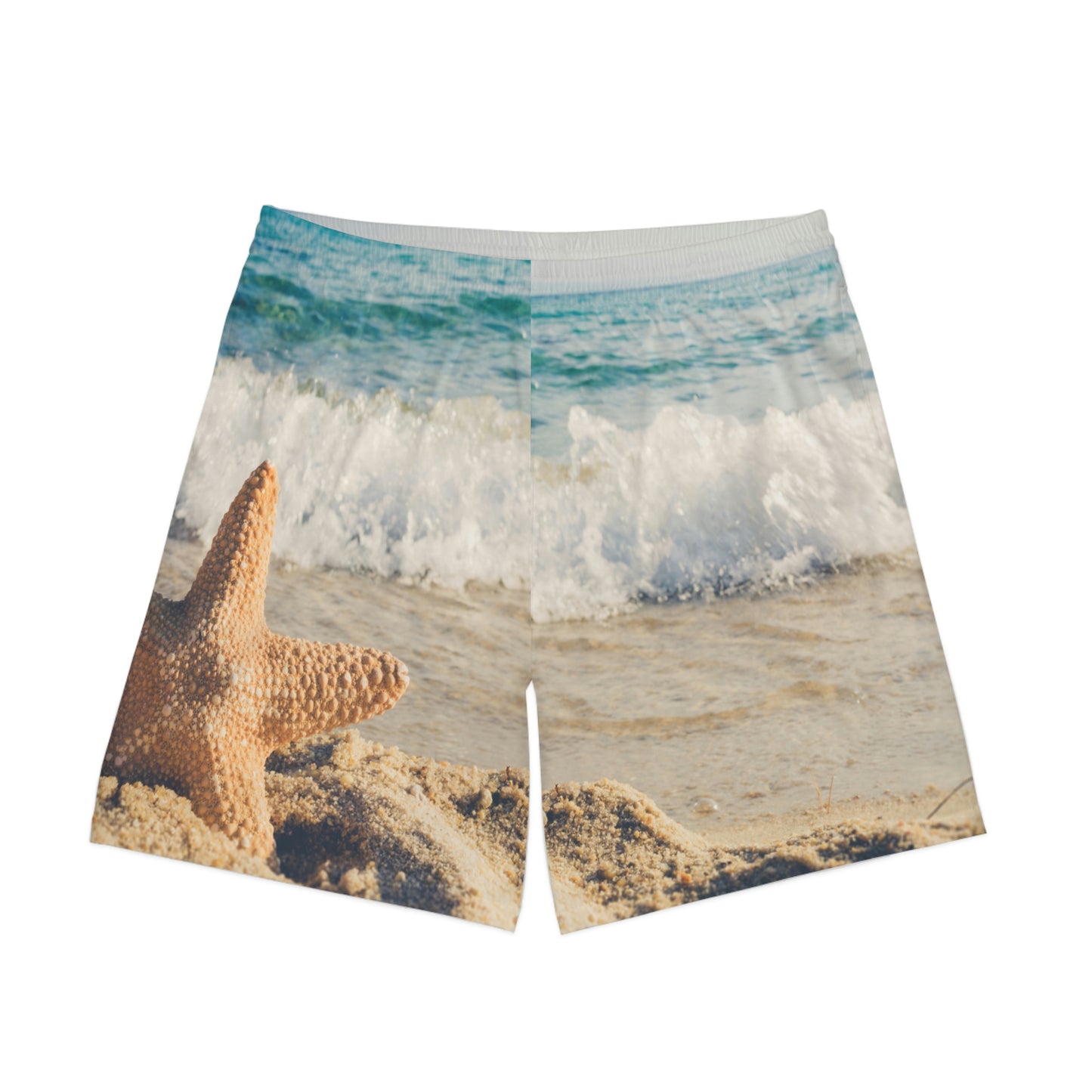 Exotic Print Men's Elastic Beach Shorts (AOP)