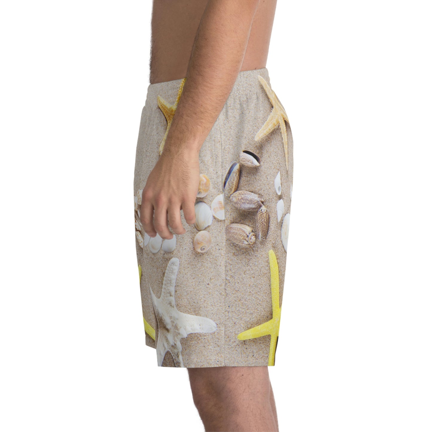 Exotic Print Men's Elastic Beach Shorts (AOP)