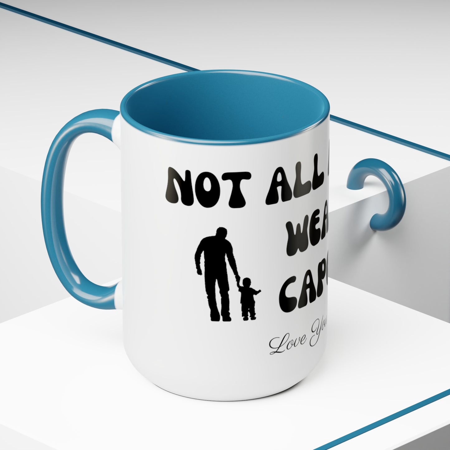 Exotic Print Fathers Day Two-Tone Coffee Mugs, 15oz