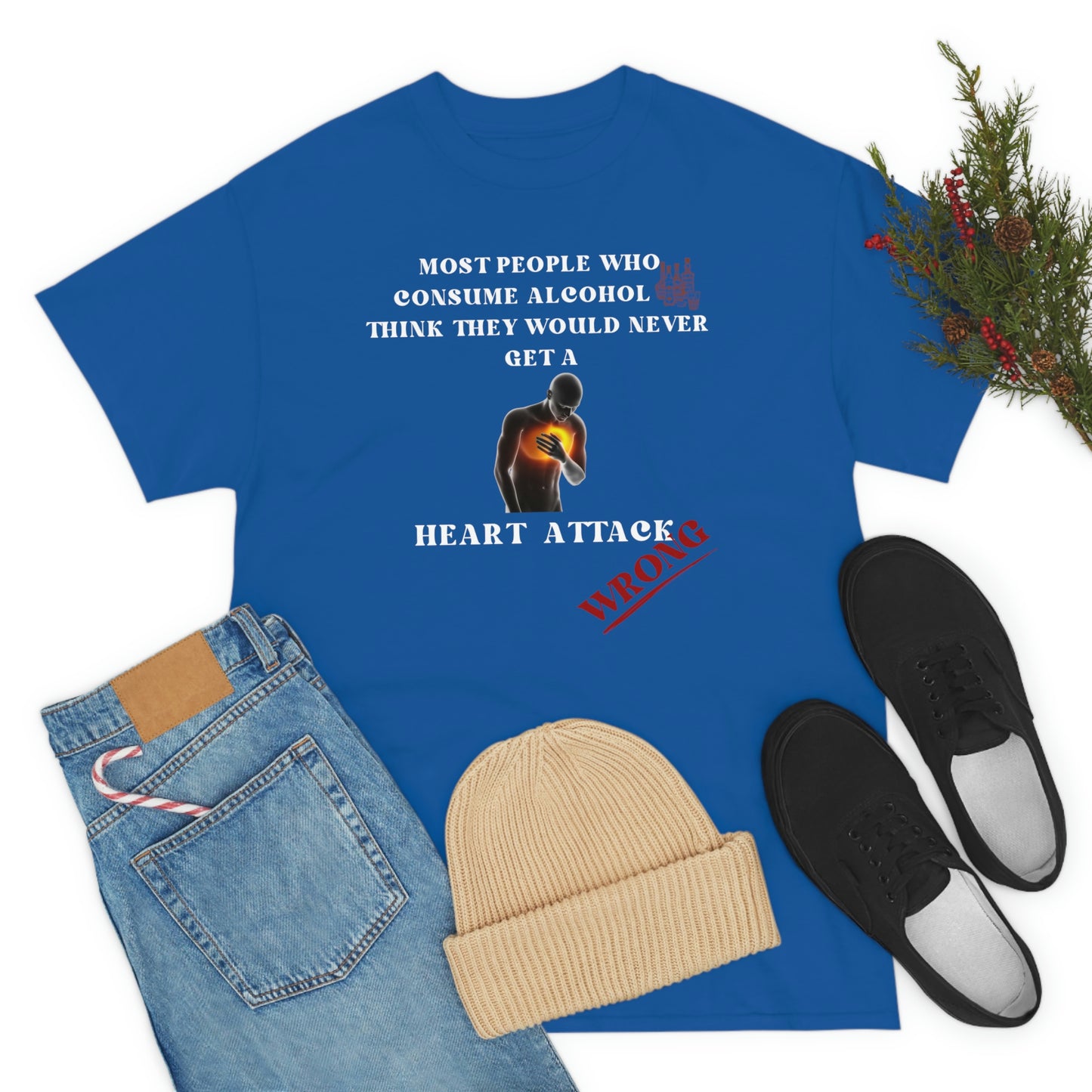 Alcohol and Heart Attack Unisex Heavy Cotton Tee