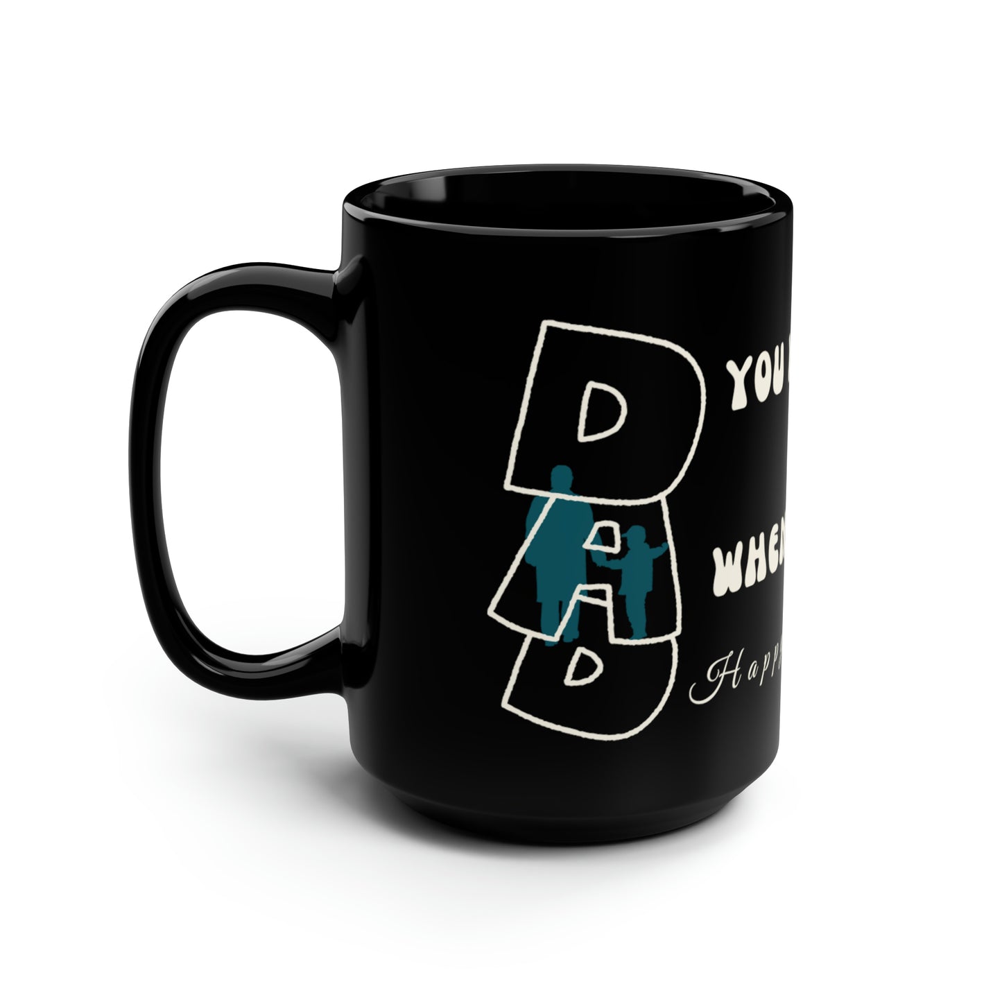 Exotic Print Father's Day Black Mug, 15oz