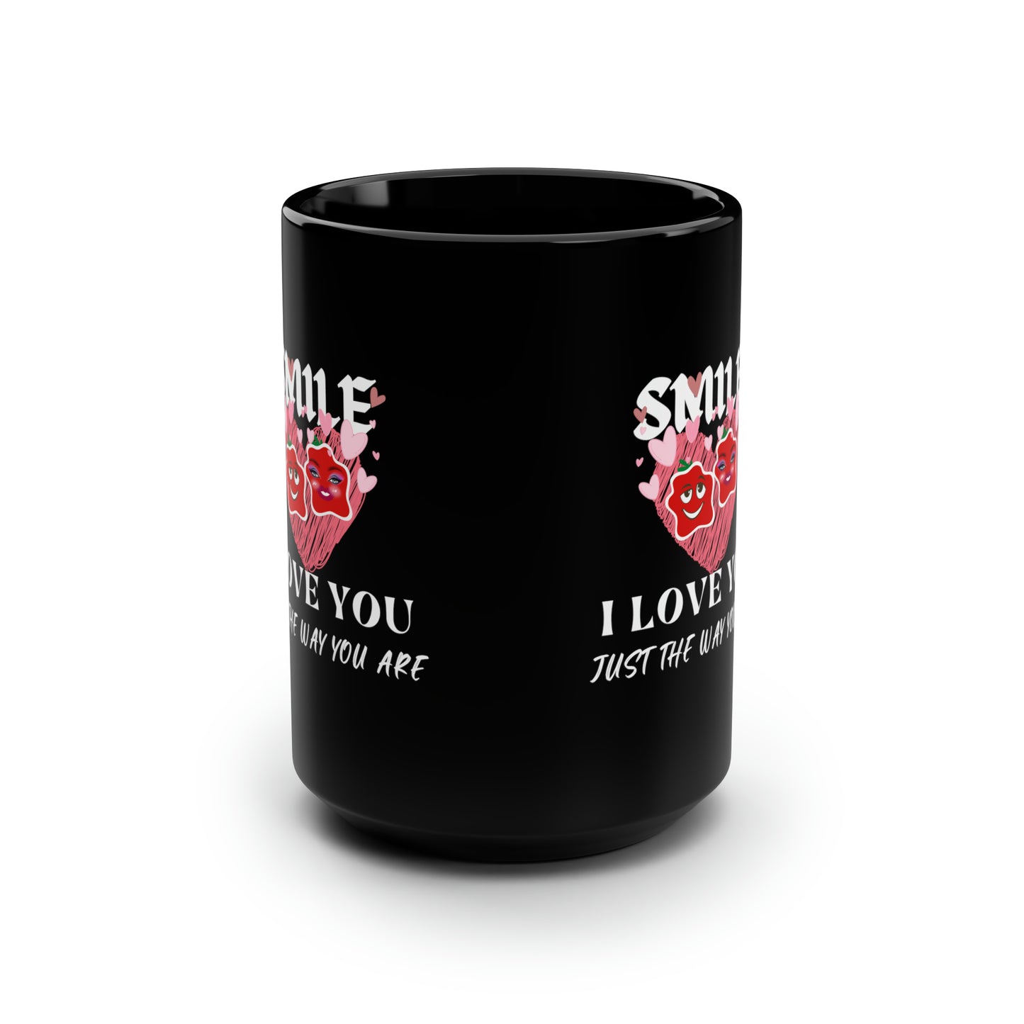 Smile Black Mug, 15oz