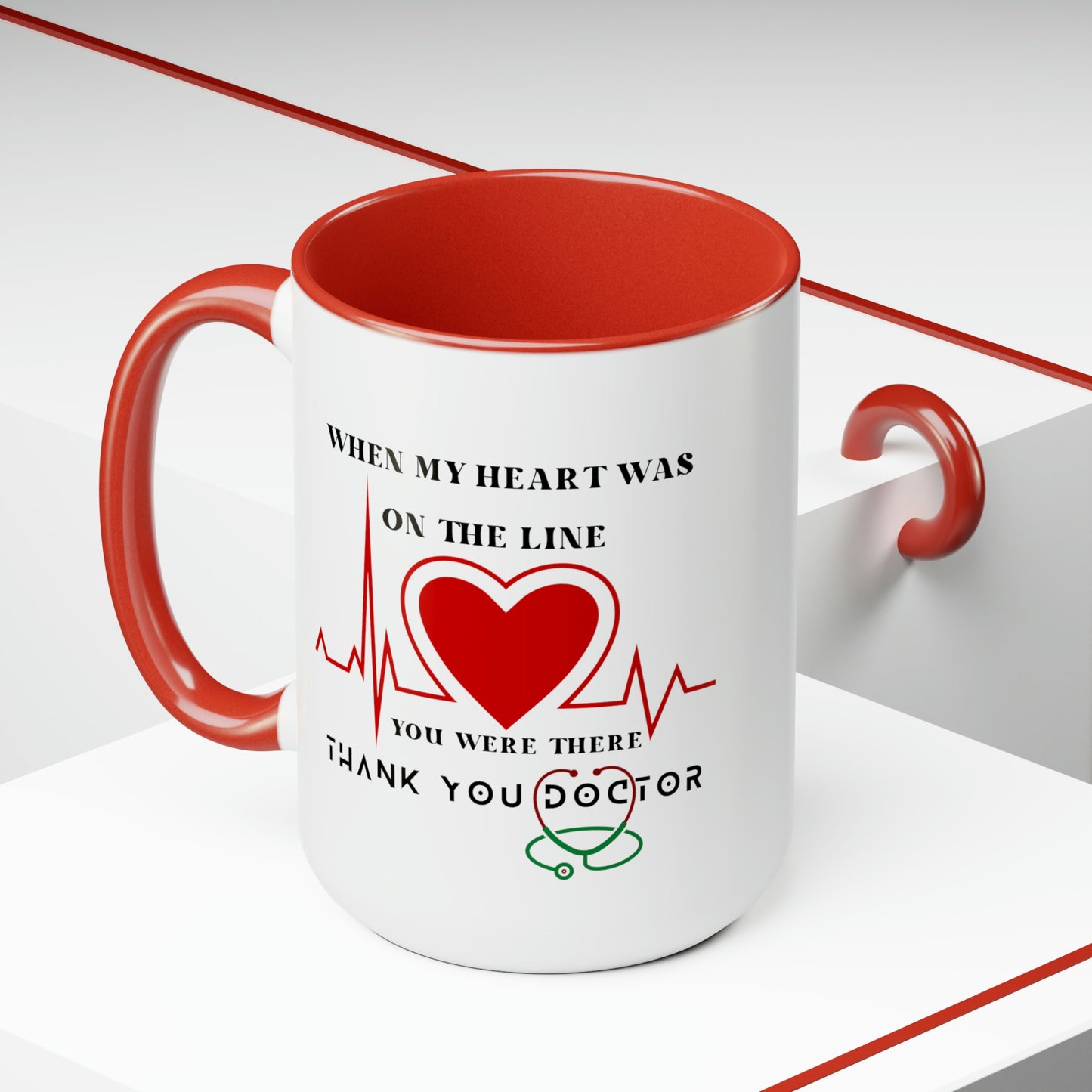 Medical, CVICU, EKG, Two-Tone Coffee Mugs, 15oz