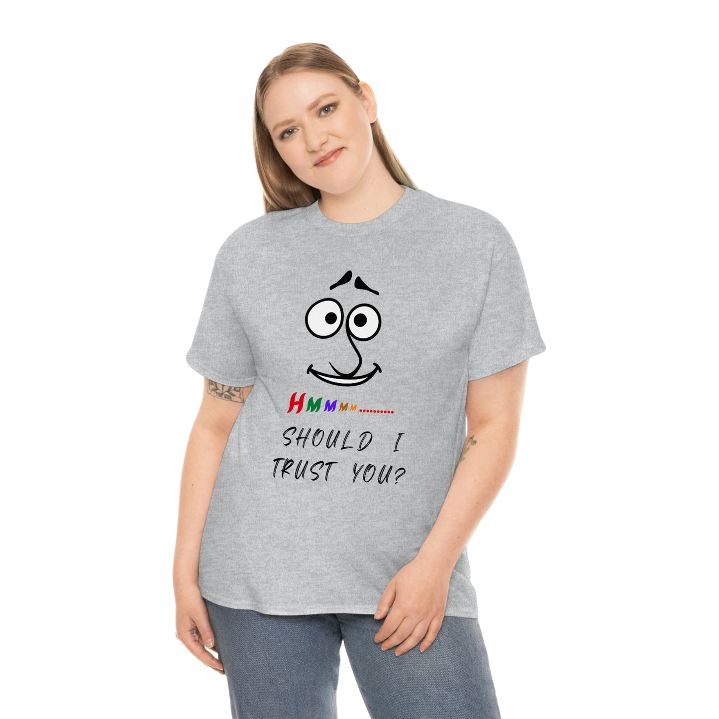 Hmmm, Funny, Unisex Heavy Cotton Tee