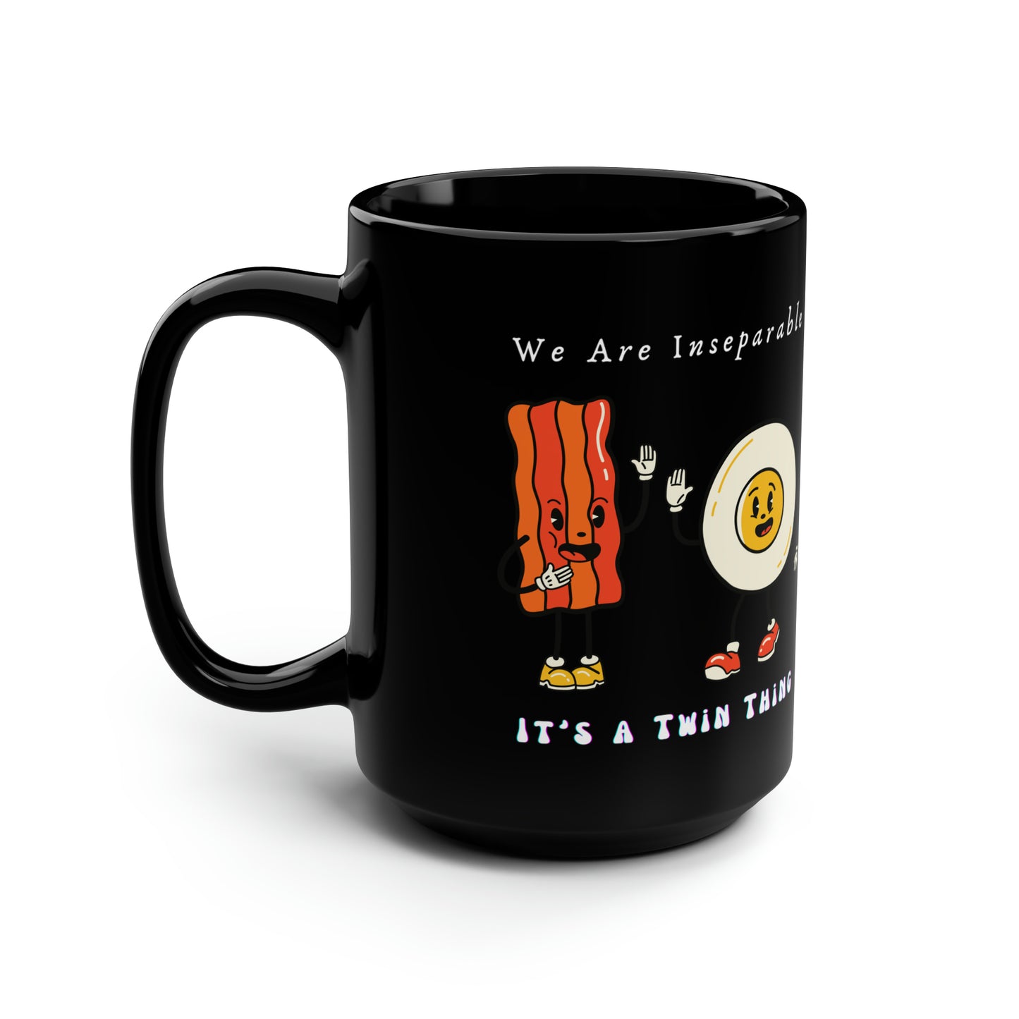 Twin Black Mug, 15oz