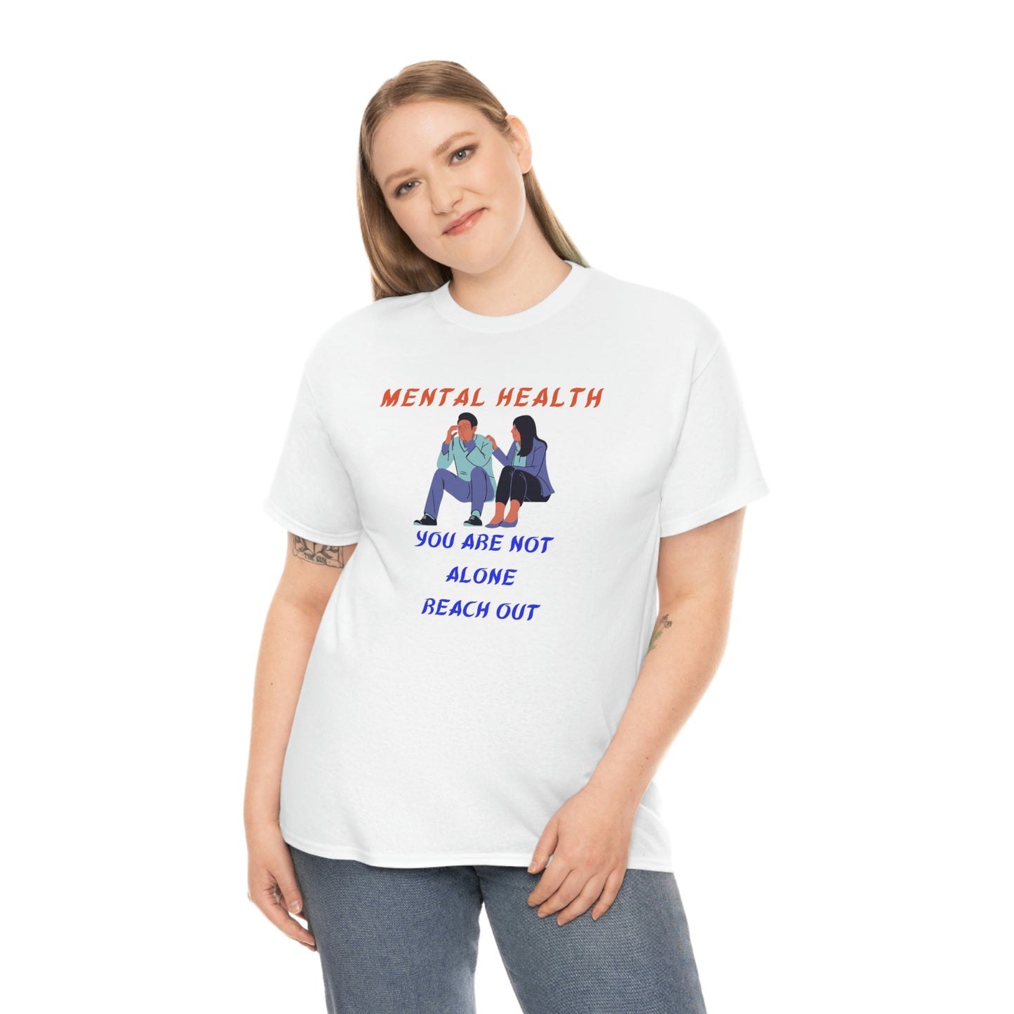 Mental Health You Are Not Alone Unisex Heavy Cotton Tee