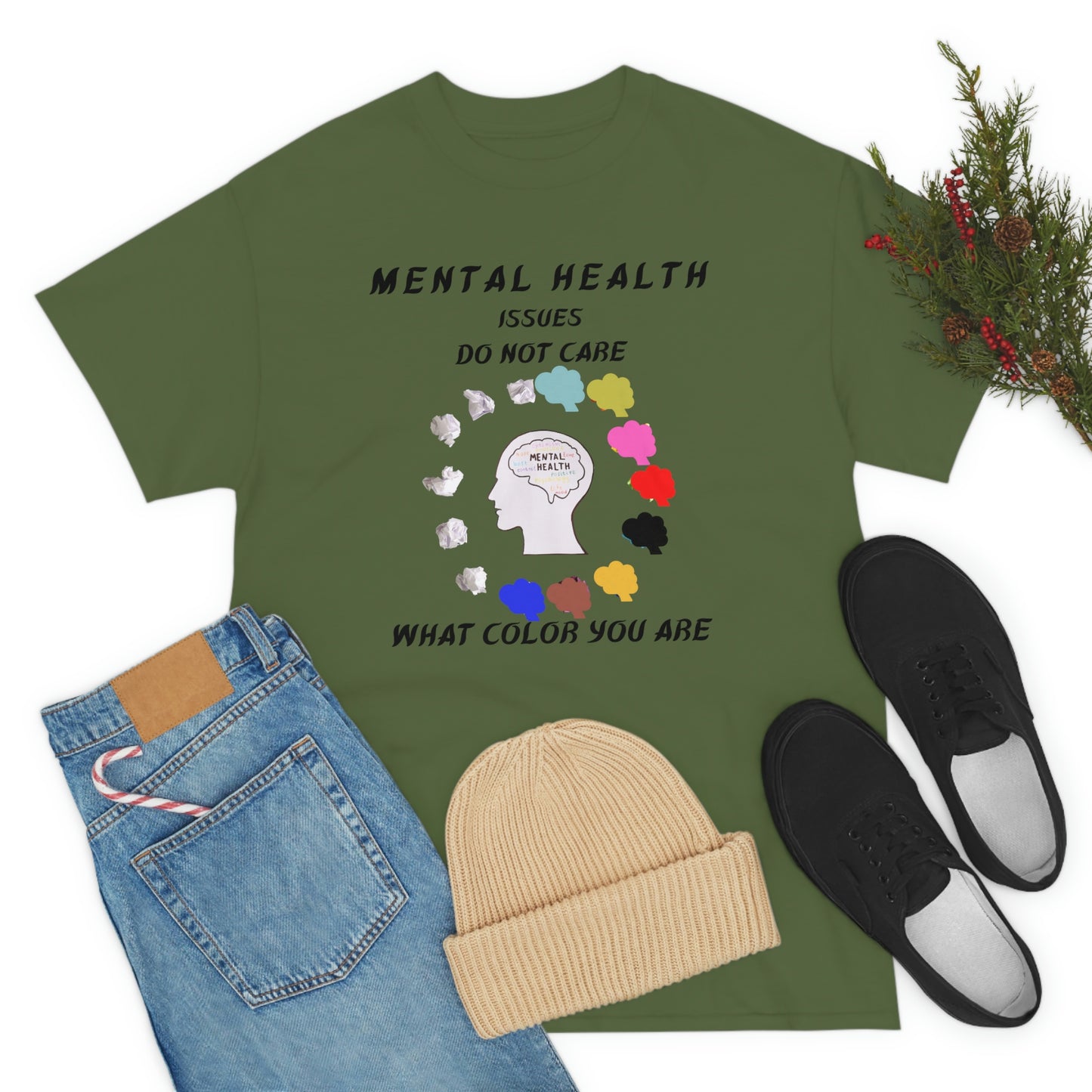 Mental Health Color Unisex Heavy Cotton Tee