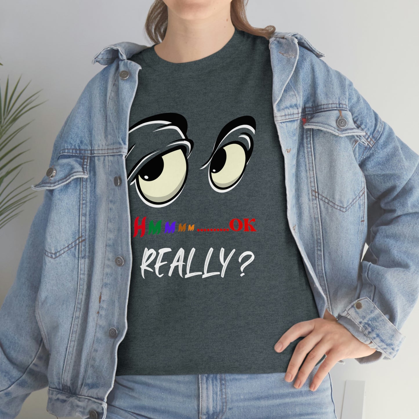 Hmmm Funny Unisex Heavy Cotton Tee