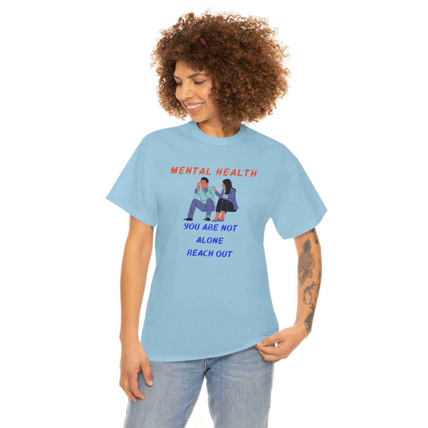 Mental Health You Are Not Alone Unisex Heavy Cotton Tee