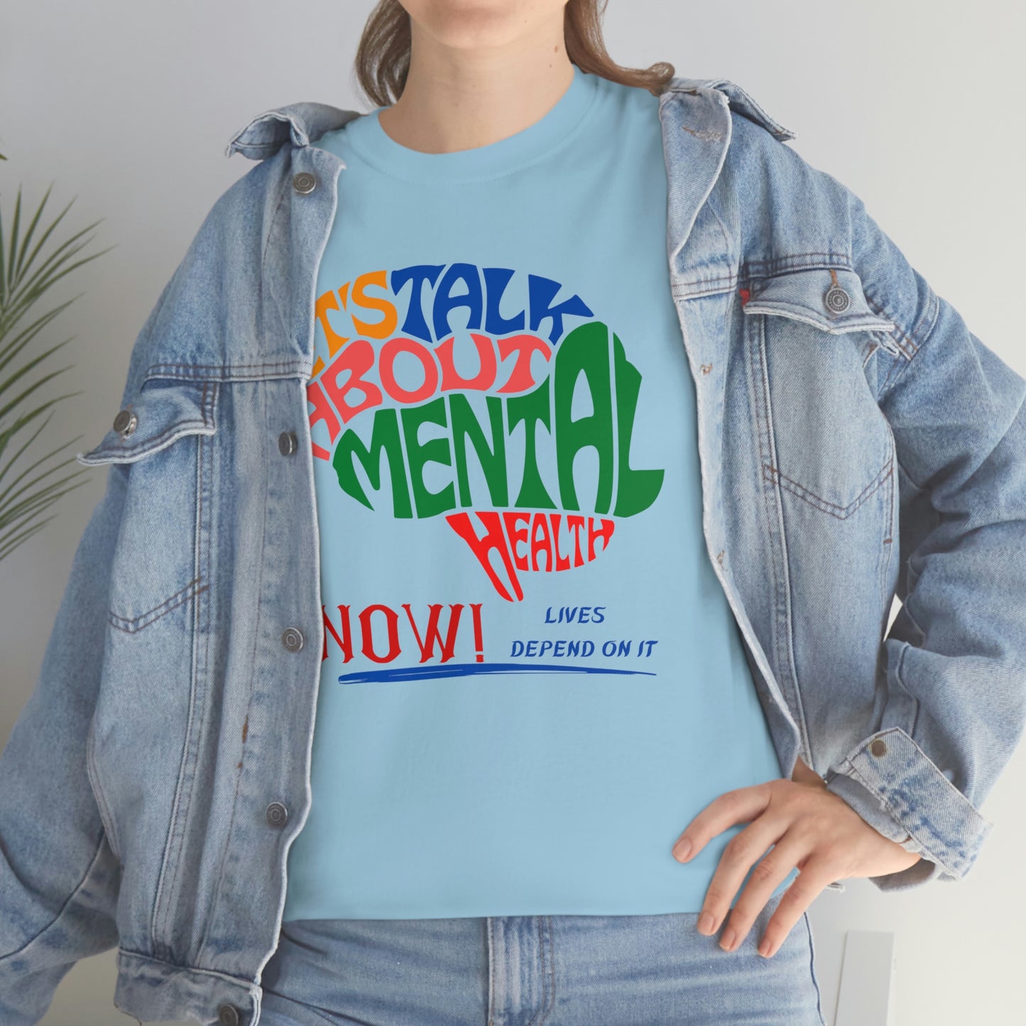 Let's Talk About Mental Health Unisex Heavy Cotton Tee