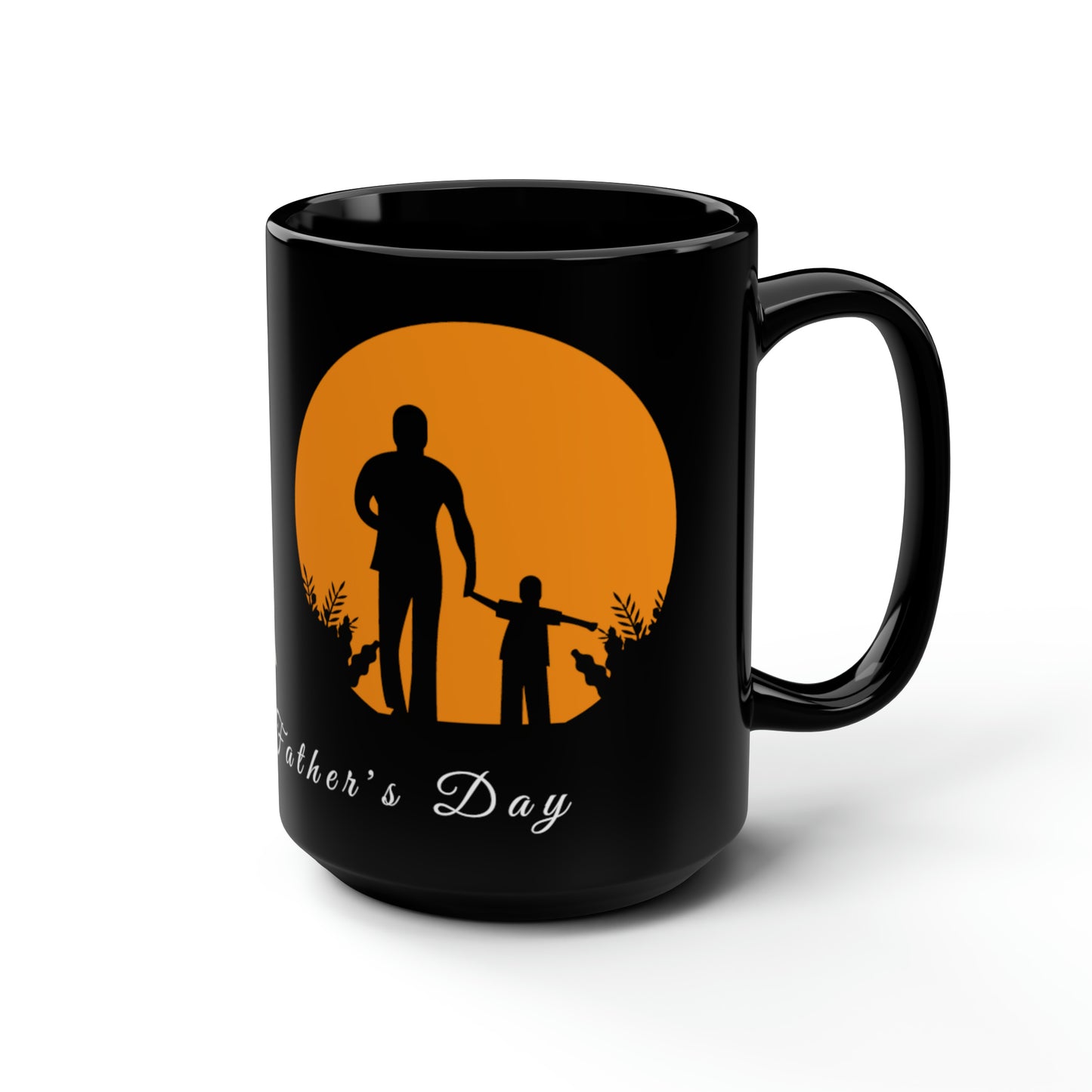 Exotic Print Father's Day Black Mug, 15oz