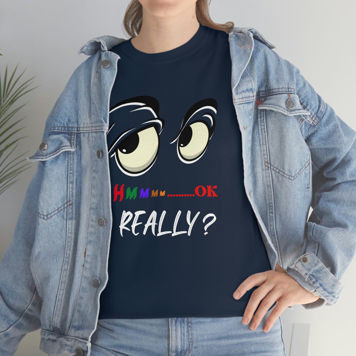 Hmmm Funny Unisex Heavy Cotton Tee