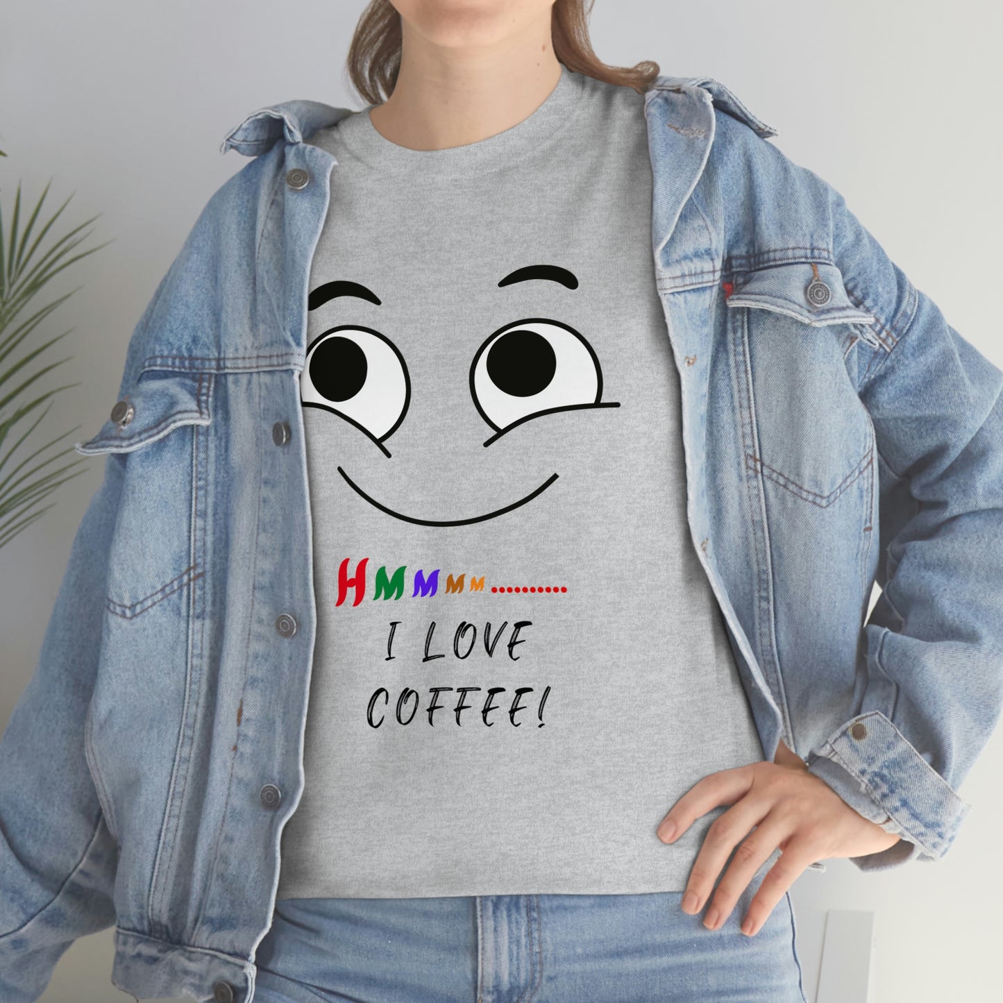 Hmmm... I Love Coffee, Unisex Heavy Cotton Tee