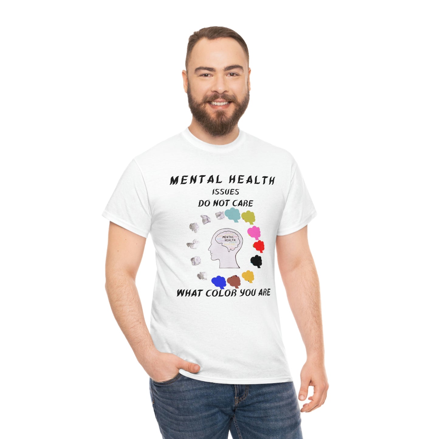 Mental Health Color Unisex Heavy Cotton Tee