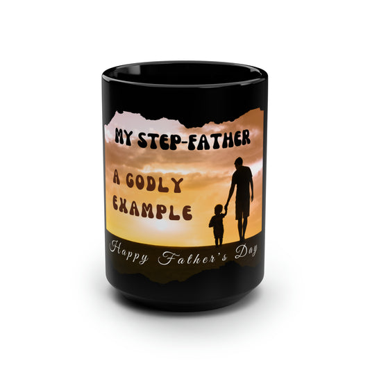 Exotic Print Father's Day Black Mug, 15oz