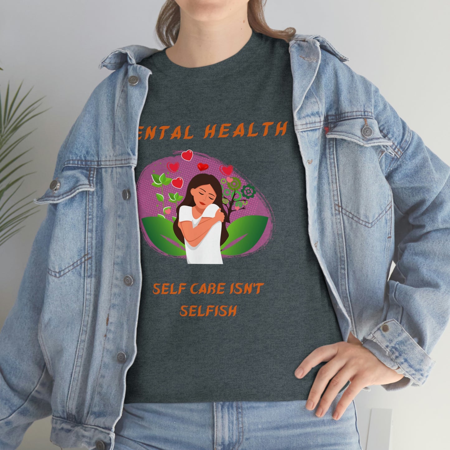 Mental Health Self Care Unisex Heavy Cotton Tee