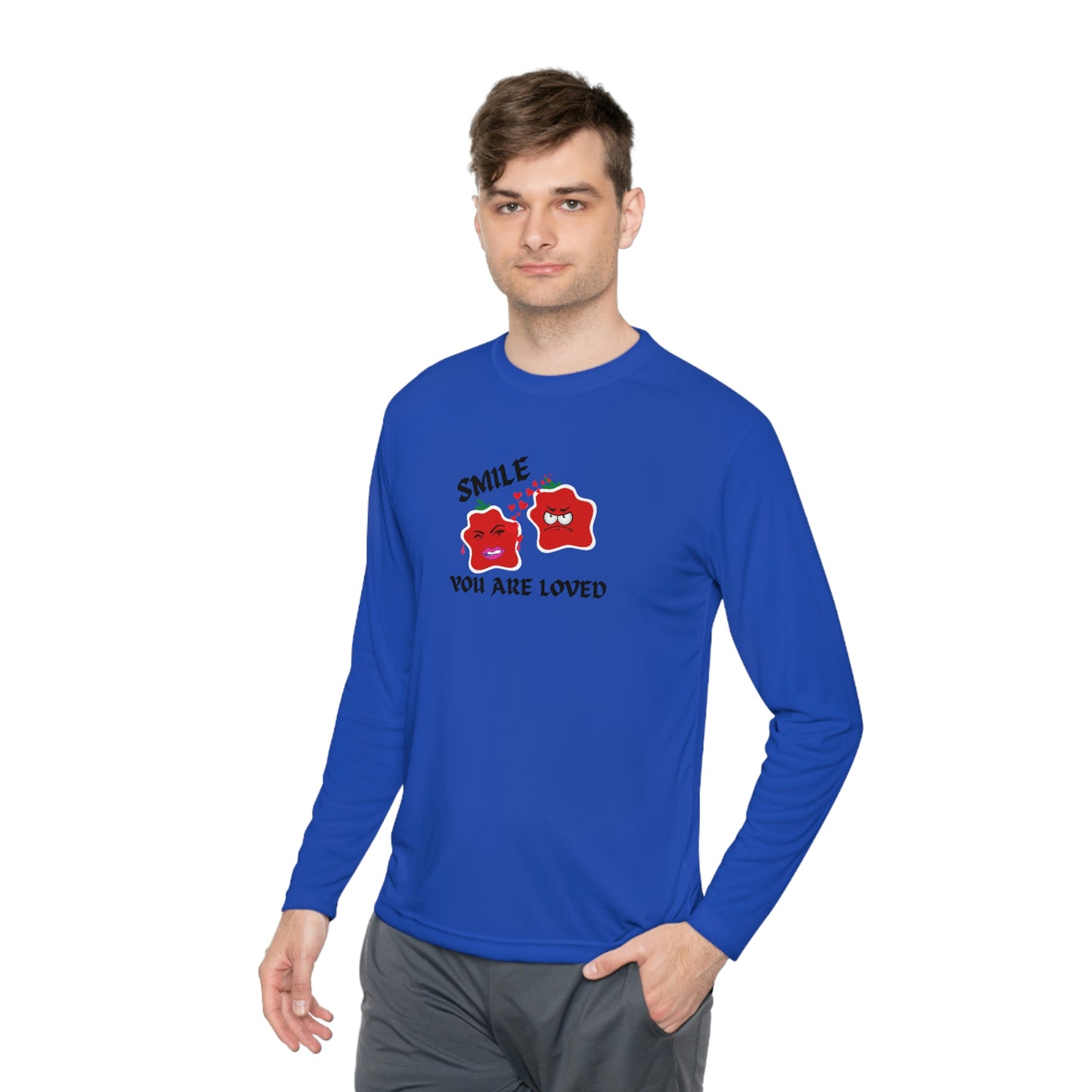 Smile You Are Loved Unisex Lightweight Long Sleeve Tee