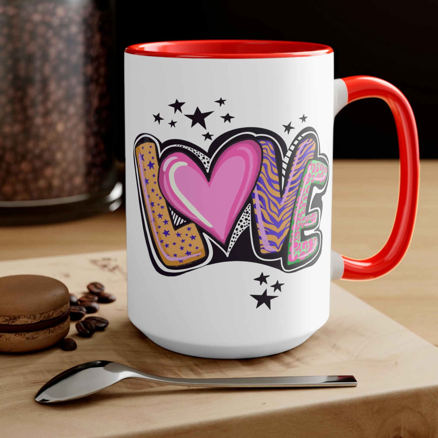 Love Two-Tone Coffee Mugs, 15oz