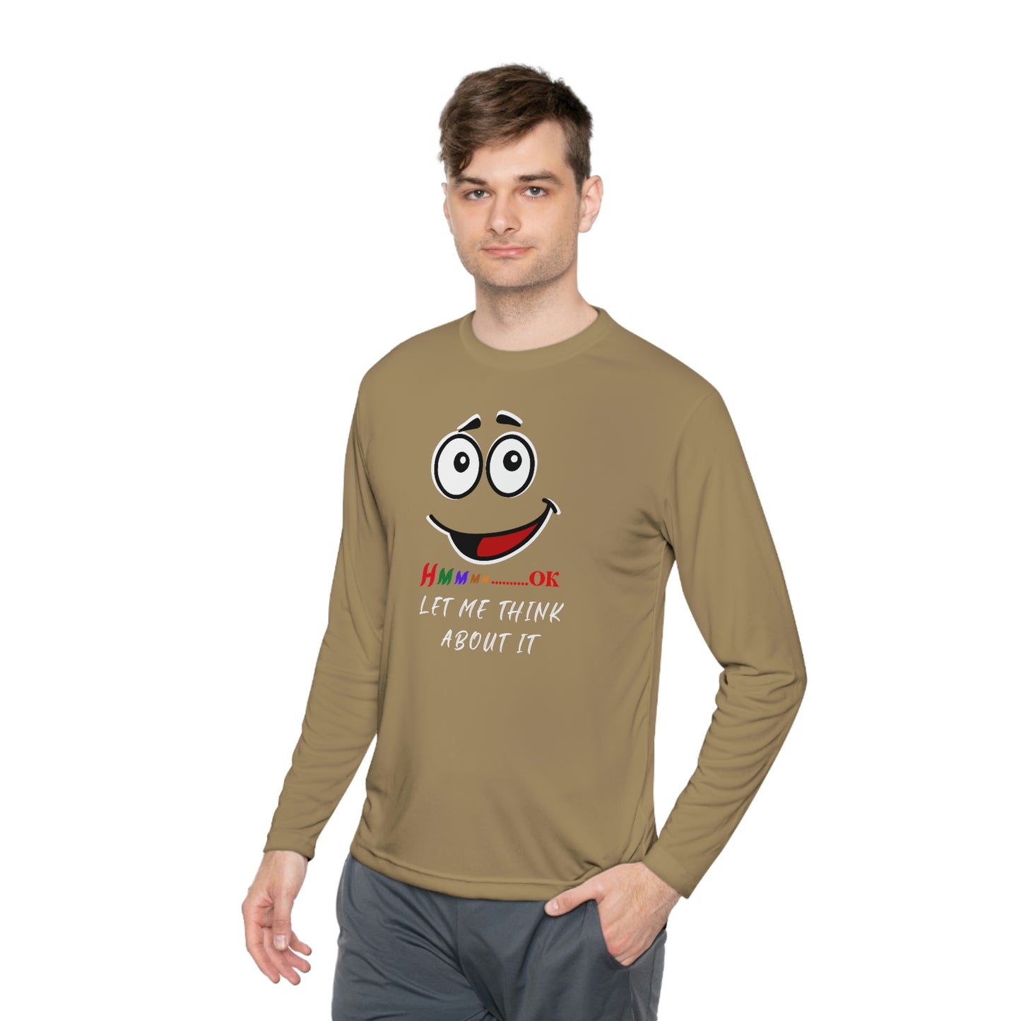 Hmmm, Unisex Lightweight Long Sleeve Tee