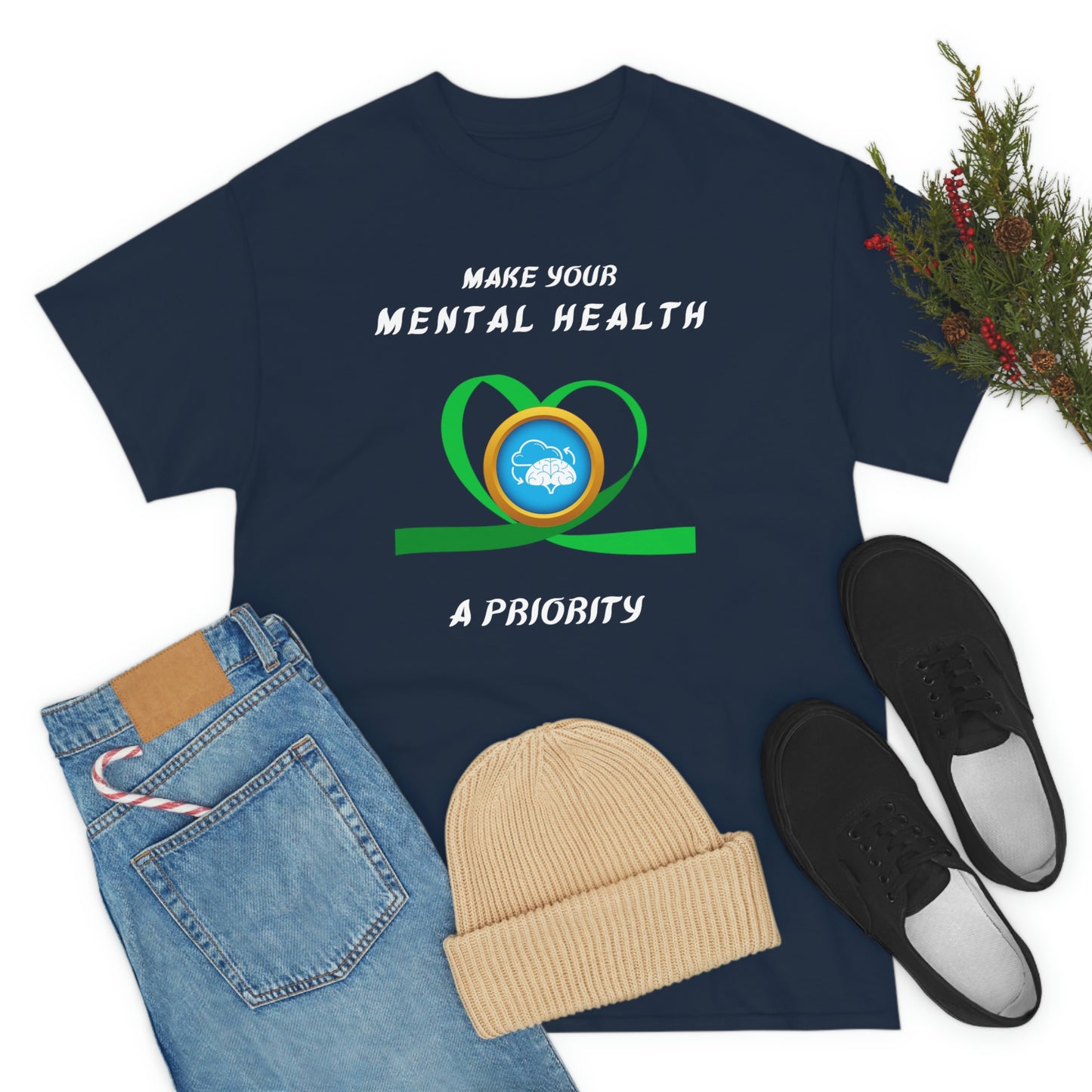 Mental Health A Priority Unisex Heavy Cotton Tee