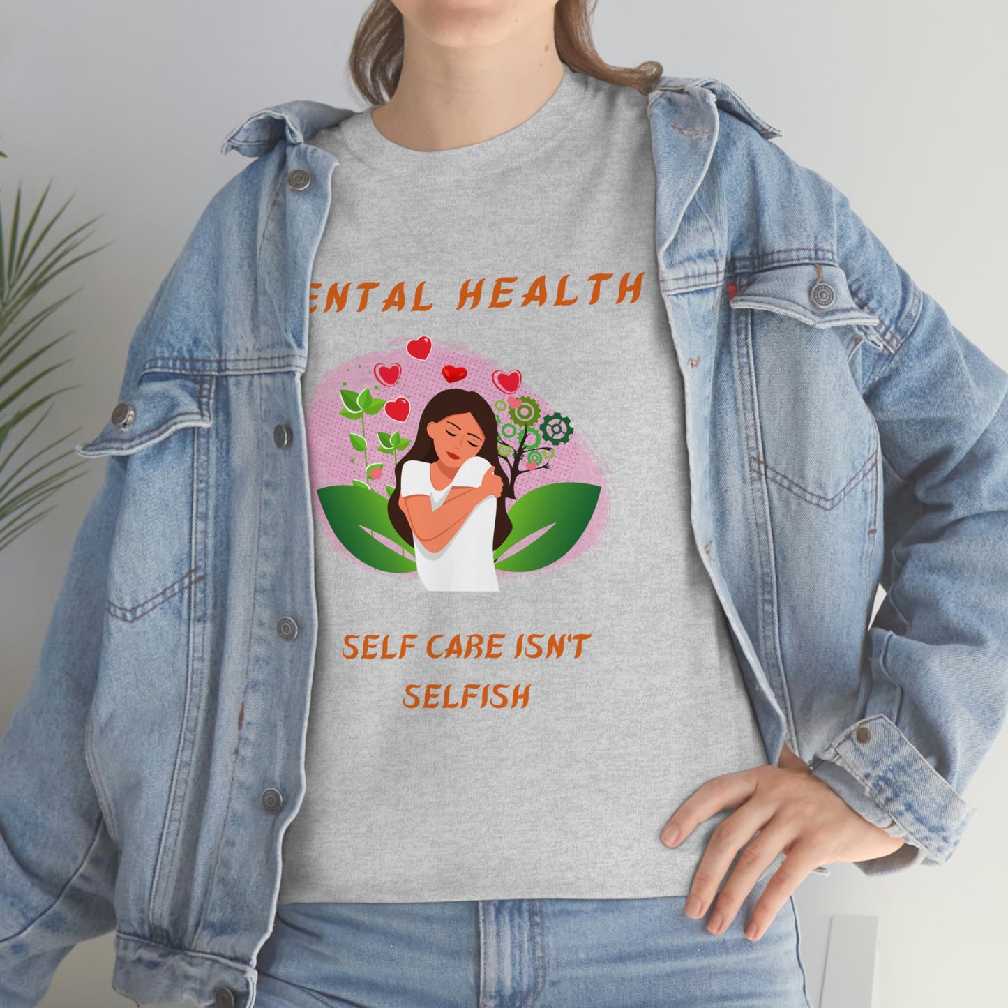 Mental Health Self Care Unisex Heavy Cotton Tee