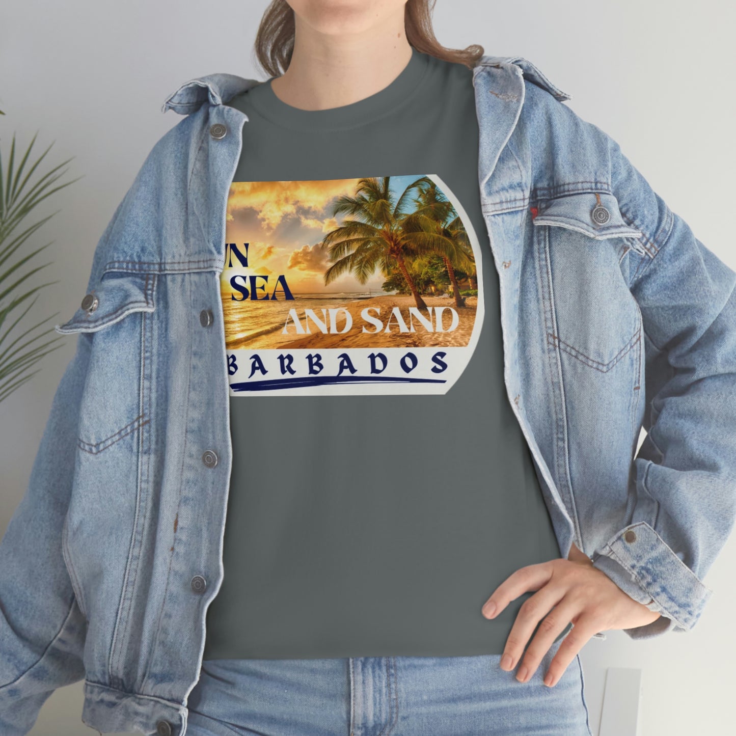 Sun Sea Sand Barbados Unisex Heavy Cotton Tee