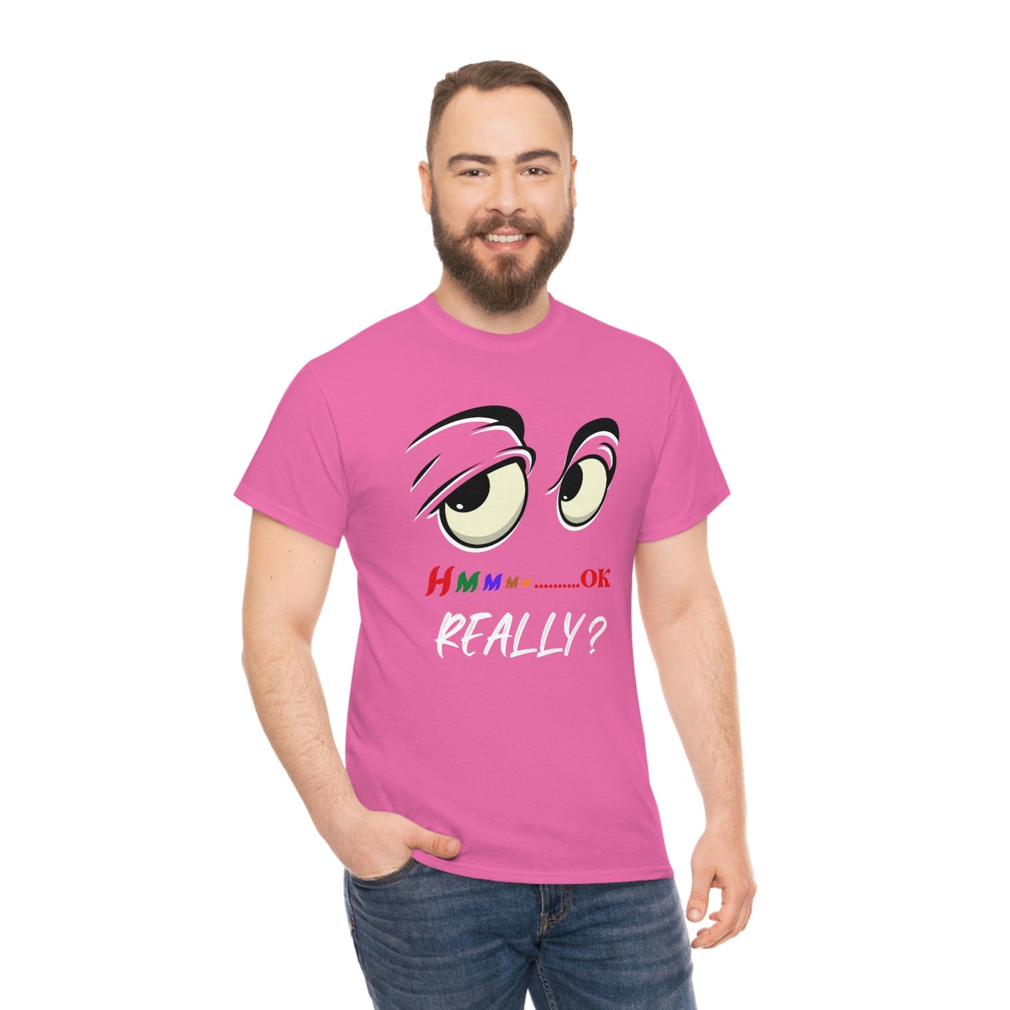 Hmmm Funny Unisex Heavy Cotton Tee