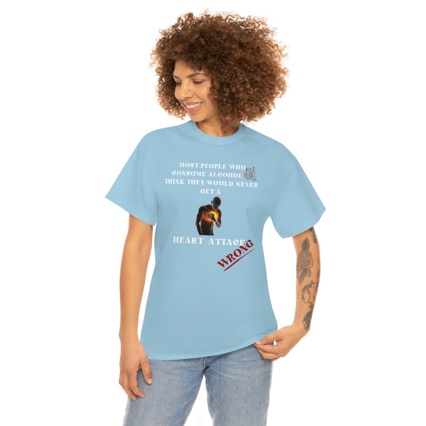 Alcohol and Heart Attack Unisex Heavy Cotton Tee