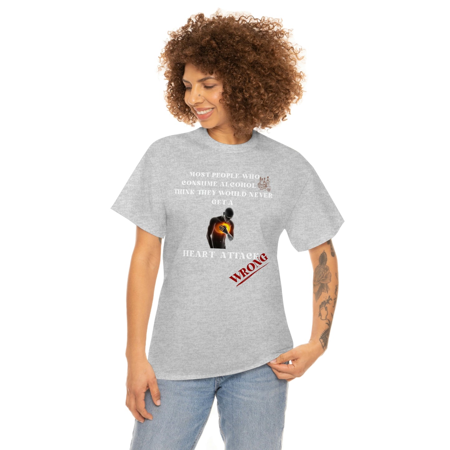 Alcohol and Heart Attack Unisex Heavy Cotton Tee