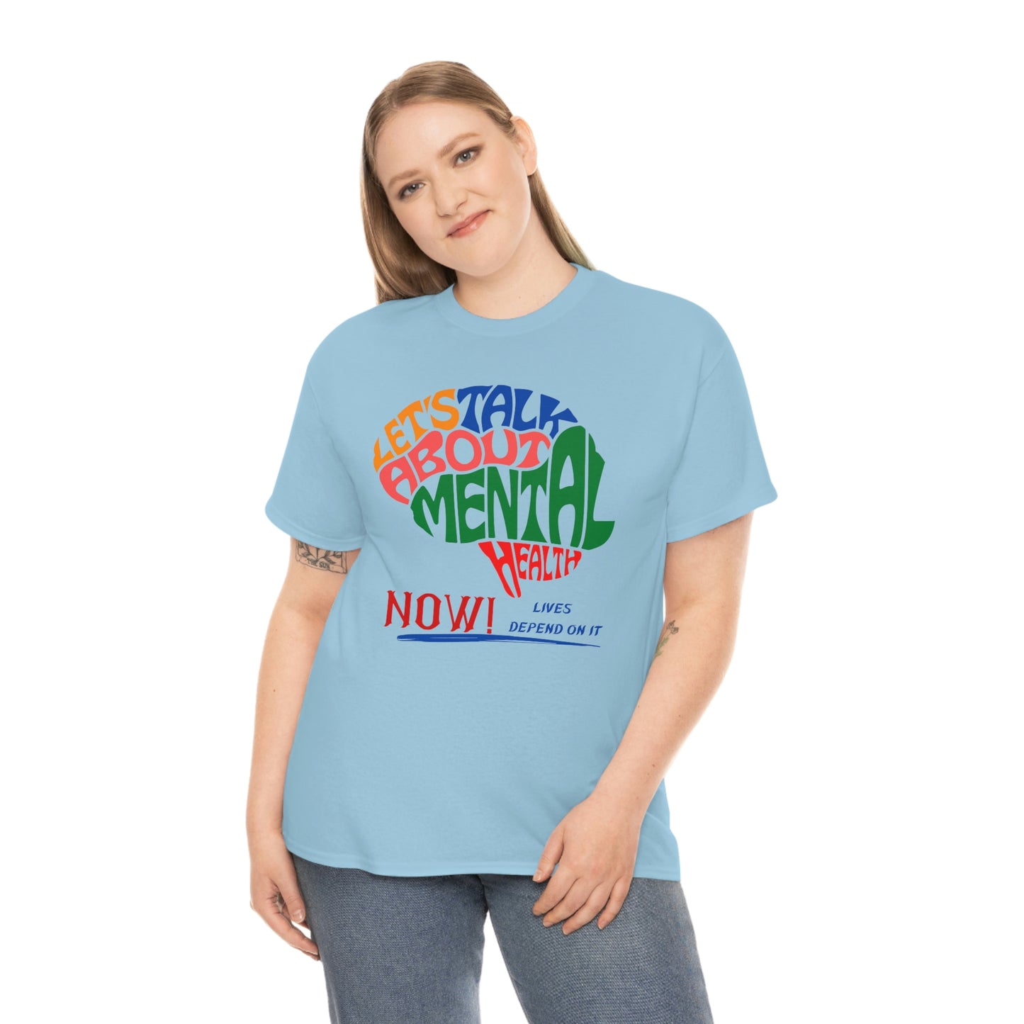 Let's Talk About Mental Health Unisex Heavy Cotton Tee