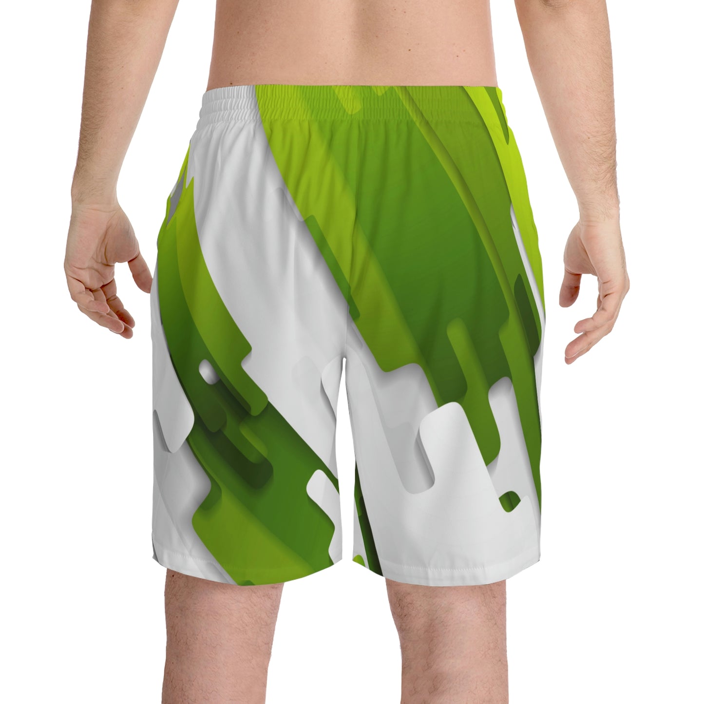 Exotic Print Men's Elastic Beach Shorts (AOP)