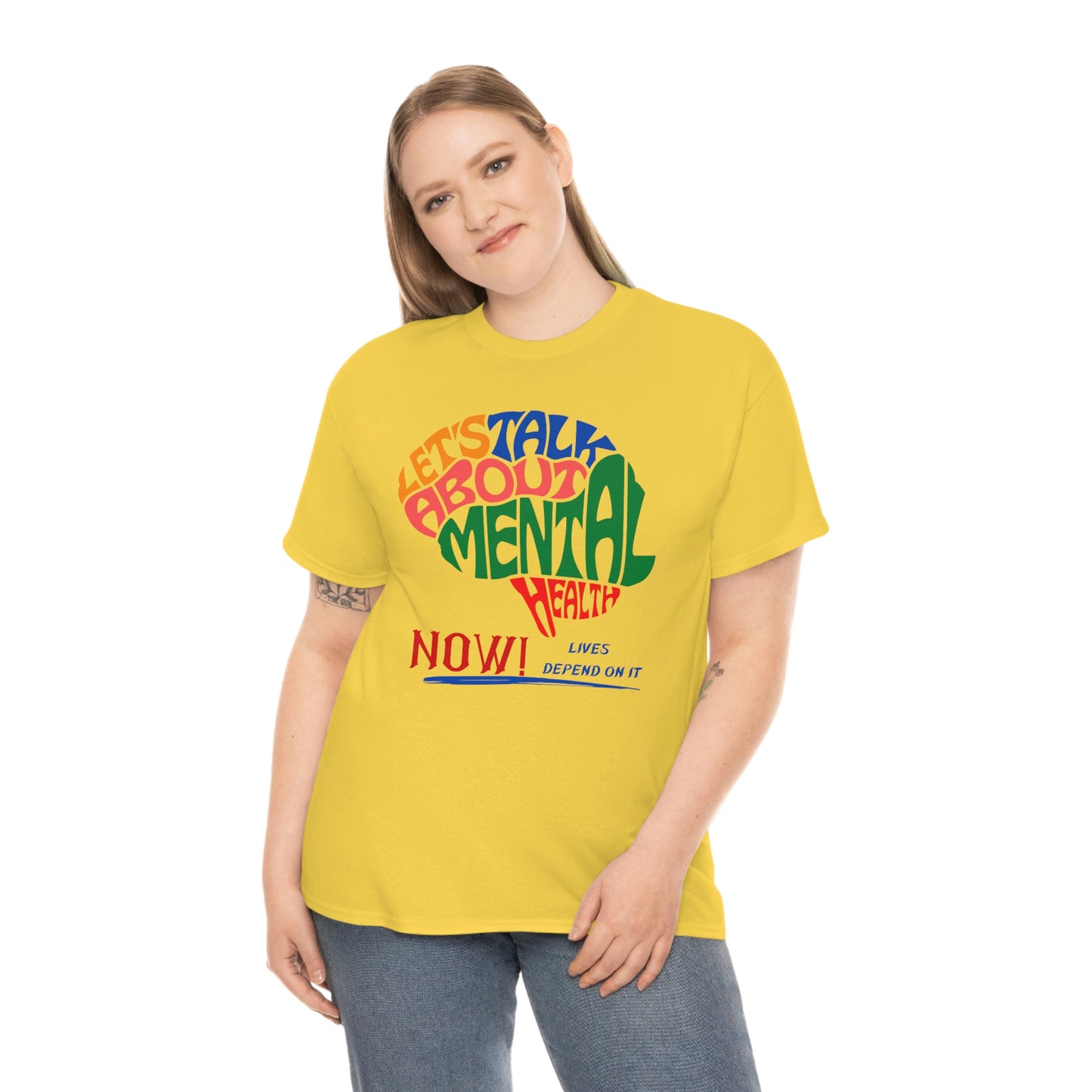 Let's Talk About Mental Health Unisex Heavy Cotton Tee