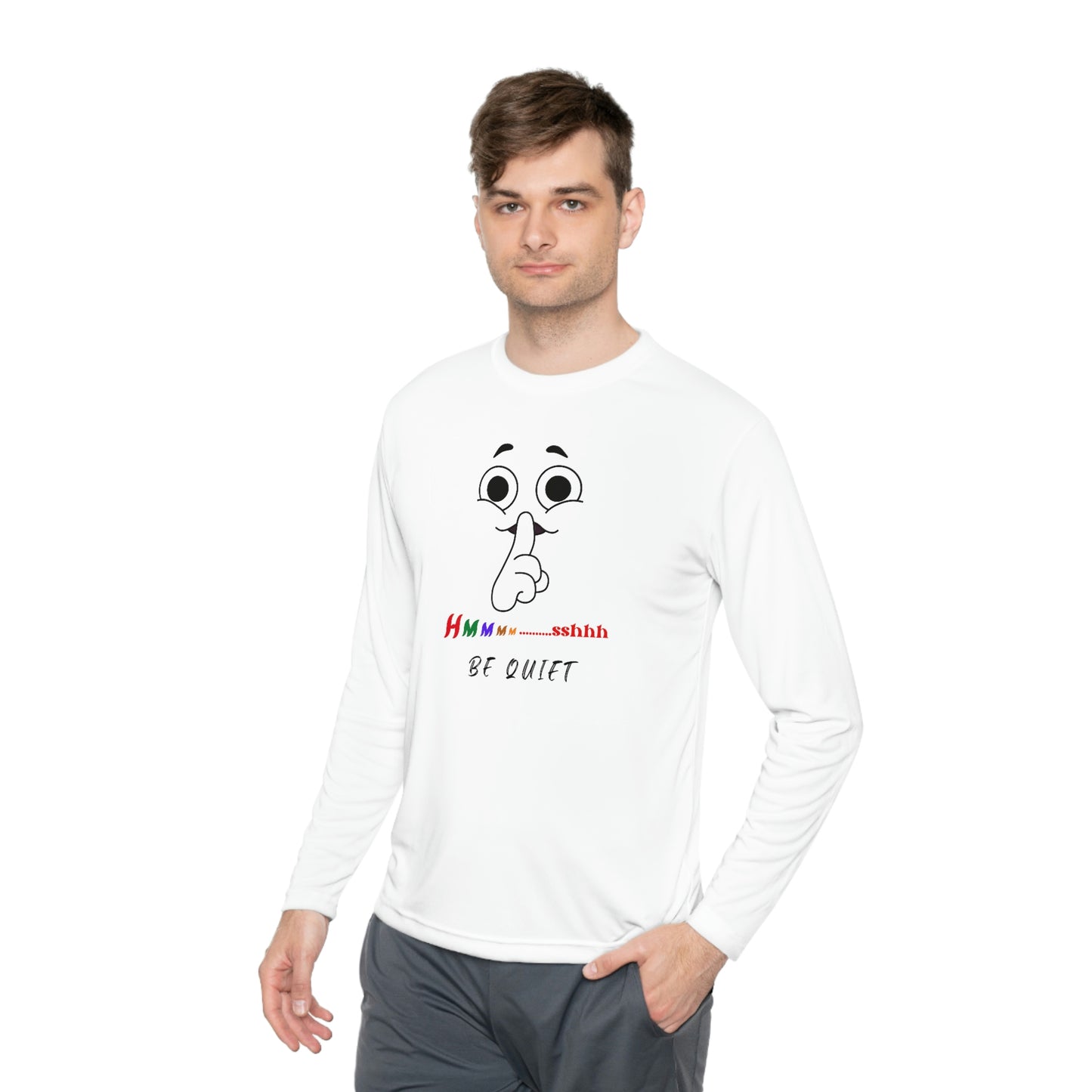 Hmmm, Unisex Lightweight Long Sleeve Tee