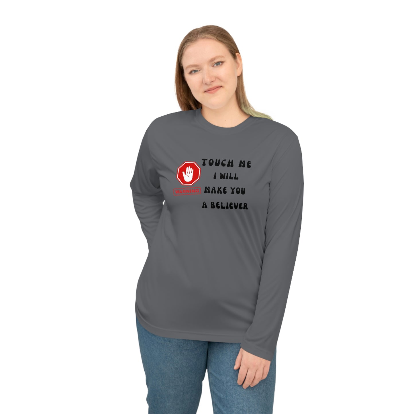 Warning, Unisex Performance Long Sleeve Shirt