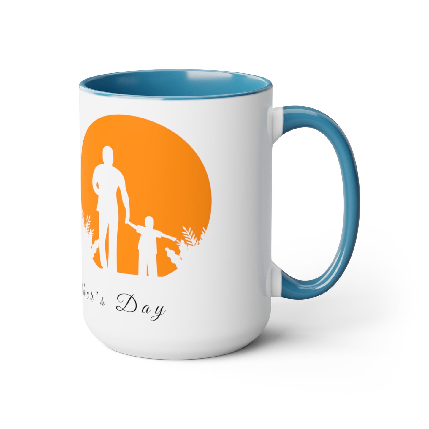 Exotic Print Father's Day Two-Tone Coffee Mugs, 15oz