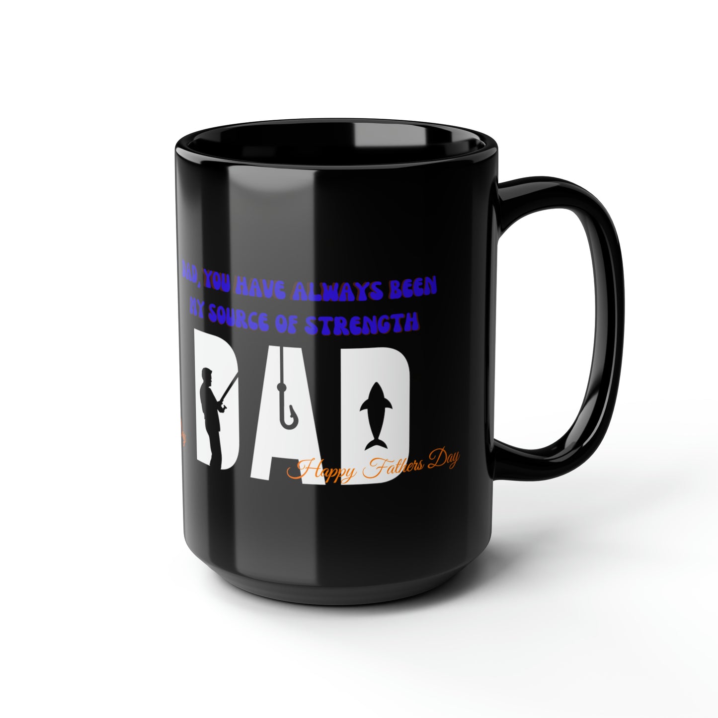 Exotic Print Fathers Day Black Mug, 15oz