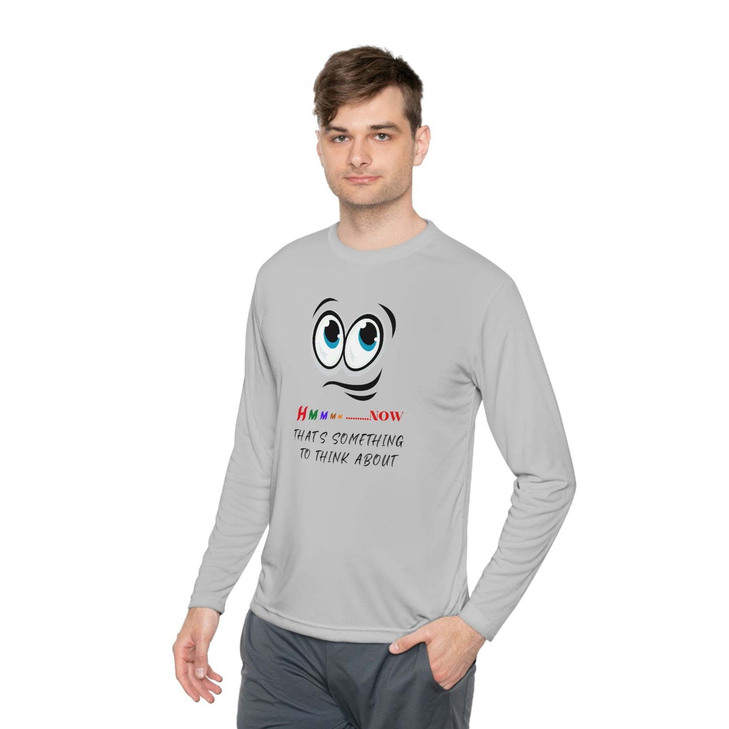 Hmmm, Unisex Lightweight Long Sleeve Tee