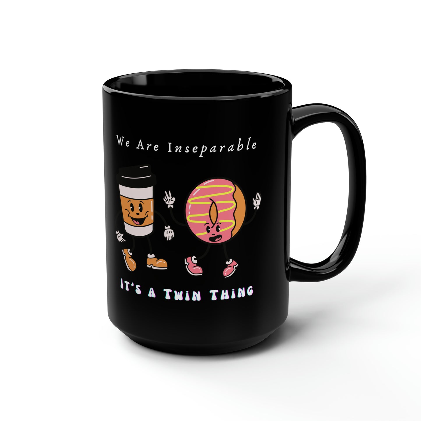 Twin Black Mug, 15oz