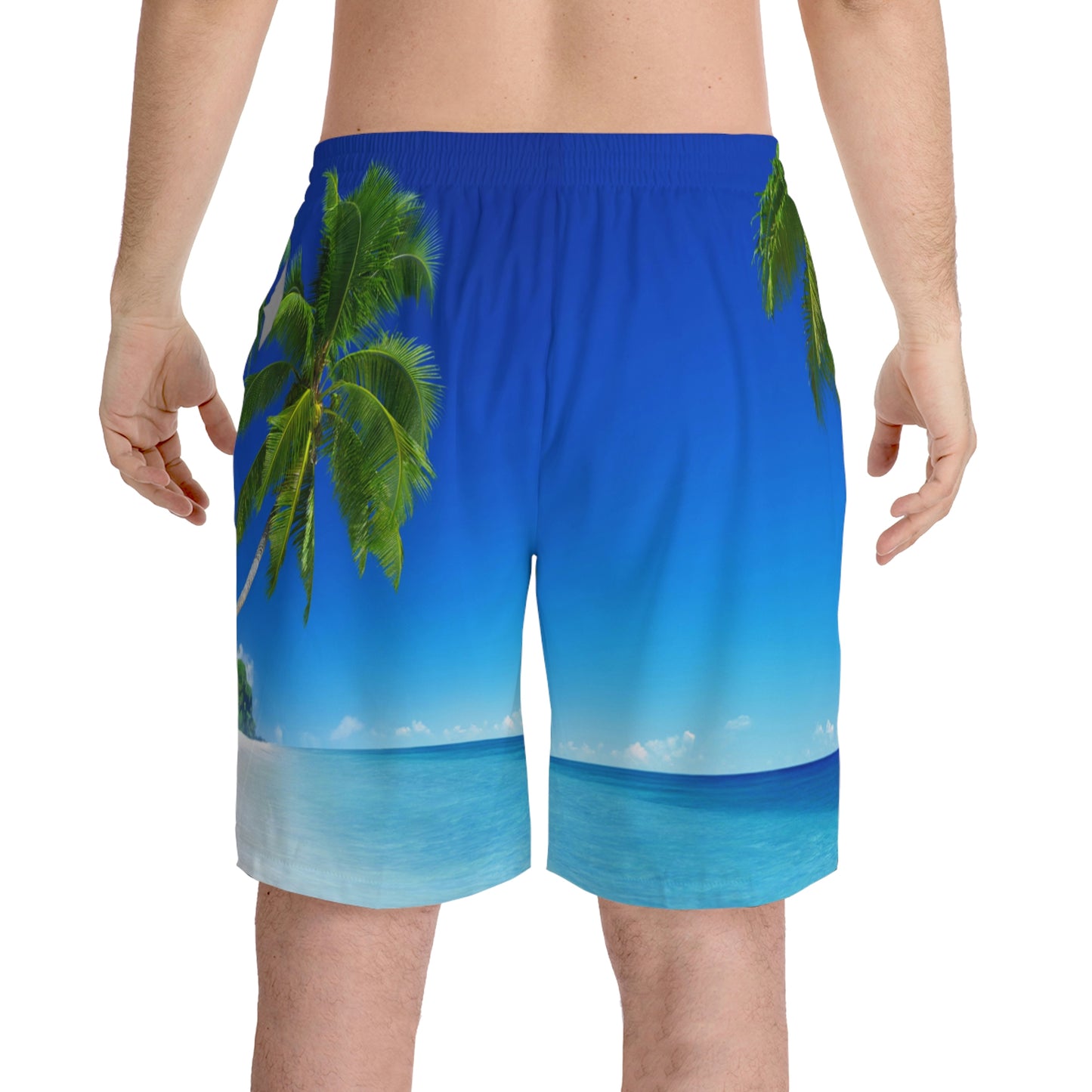 Exotic Print Men's Elastic Beach Shorts (AOP)