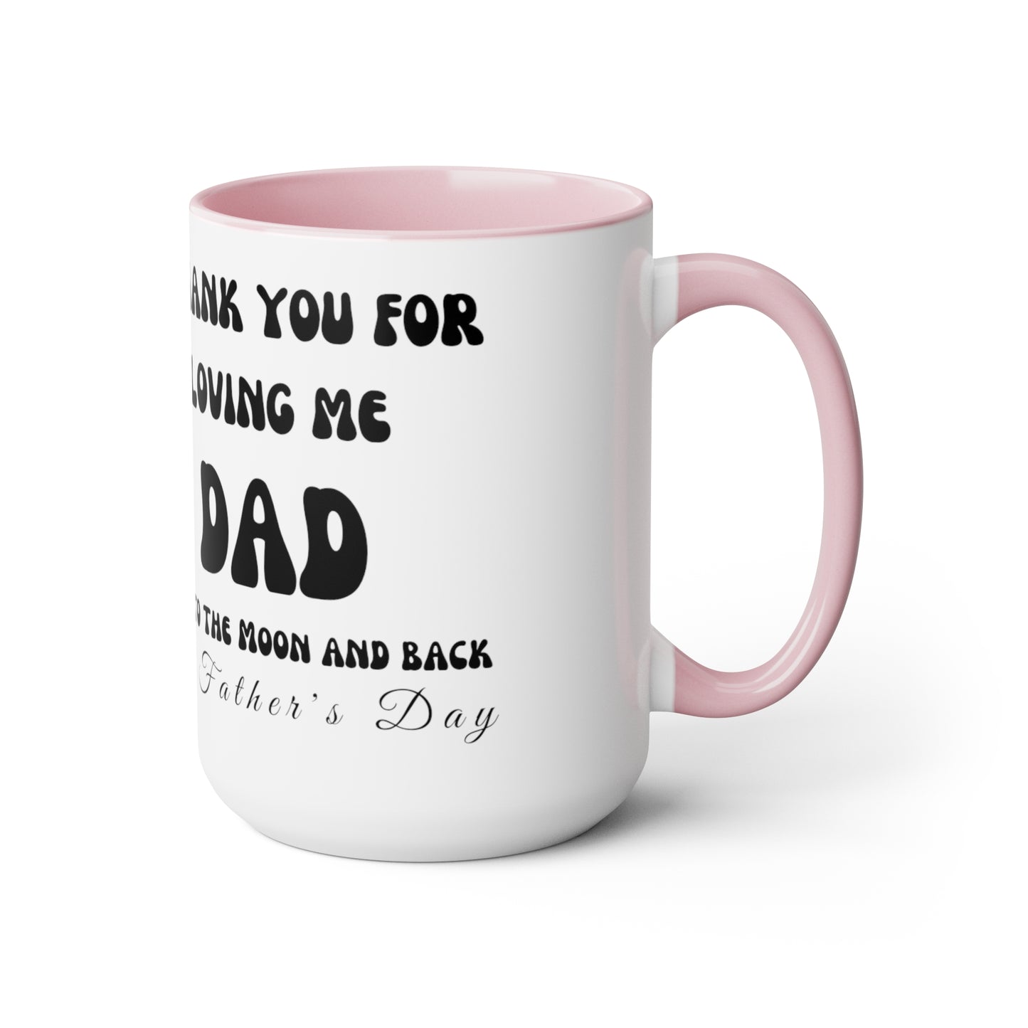 Exotic Print Father's Day "Love you to the moon and back" Two-Tone Coffee Mugs, 15oz