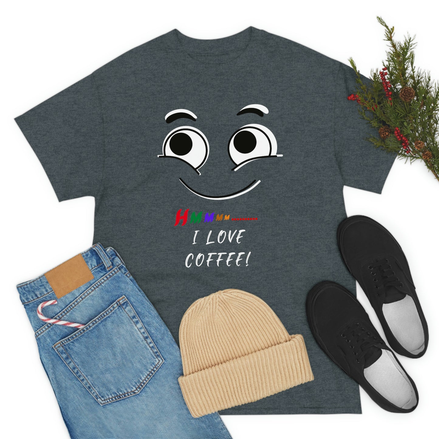 Hmmm... I Love Coffee! Unisex Heavy Cotton Tee