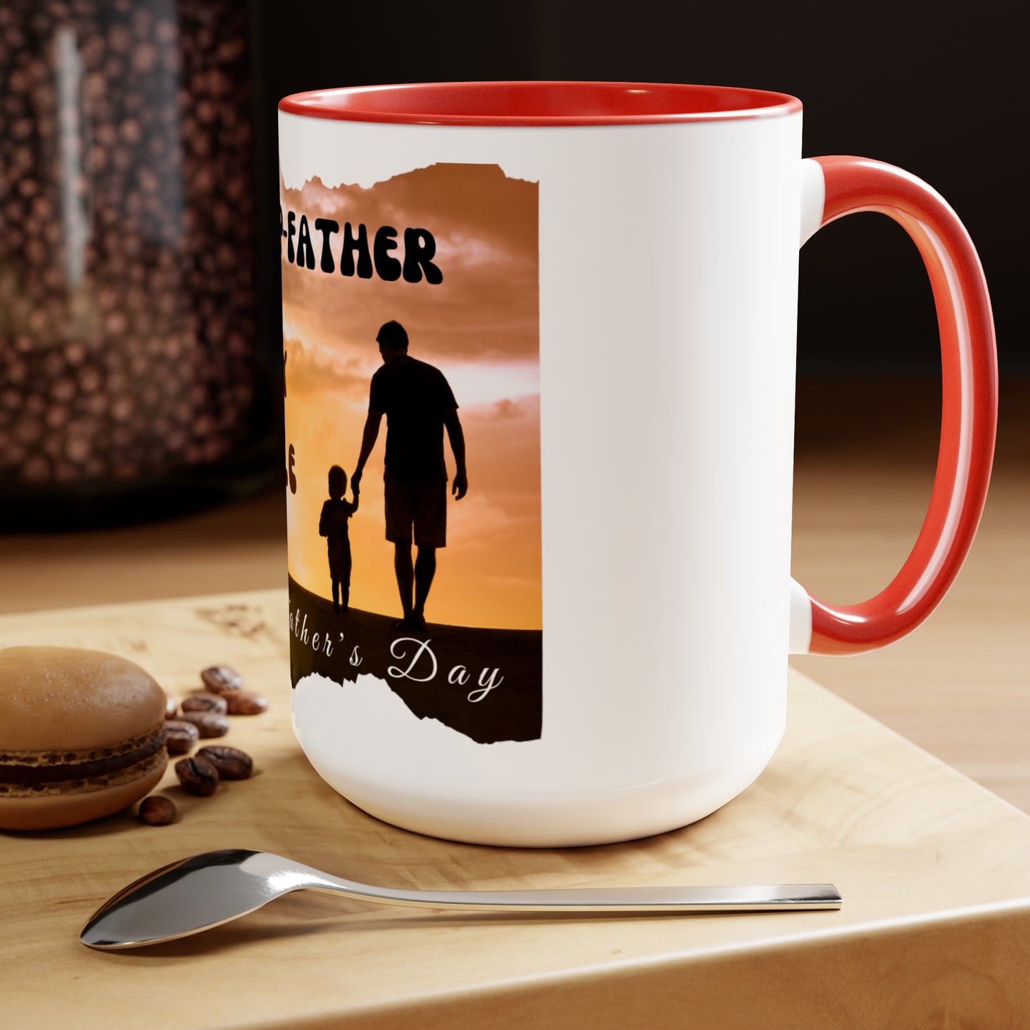 Exotic Print Father's Day Two-Tone Coffee Mugs, 15oz