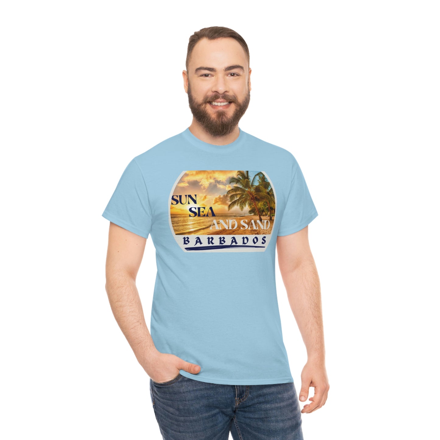 Sun Sea Sand Barbados Unisex Heavy Cotton Tee