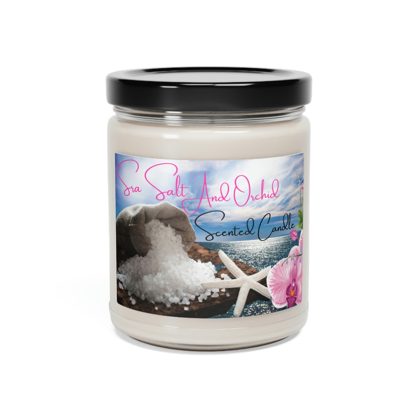 Sea Salt and Orchid Scented Soy Candle, 9oz