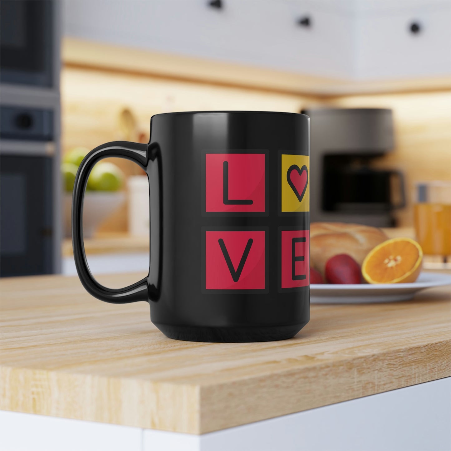 Love Black Mug, 15oz