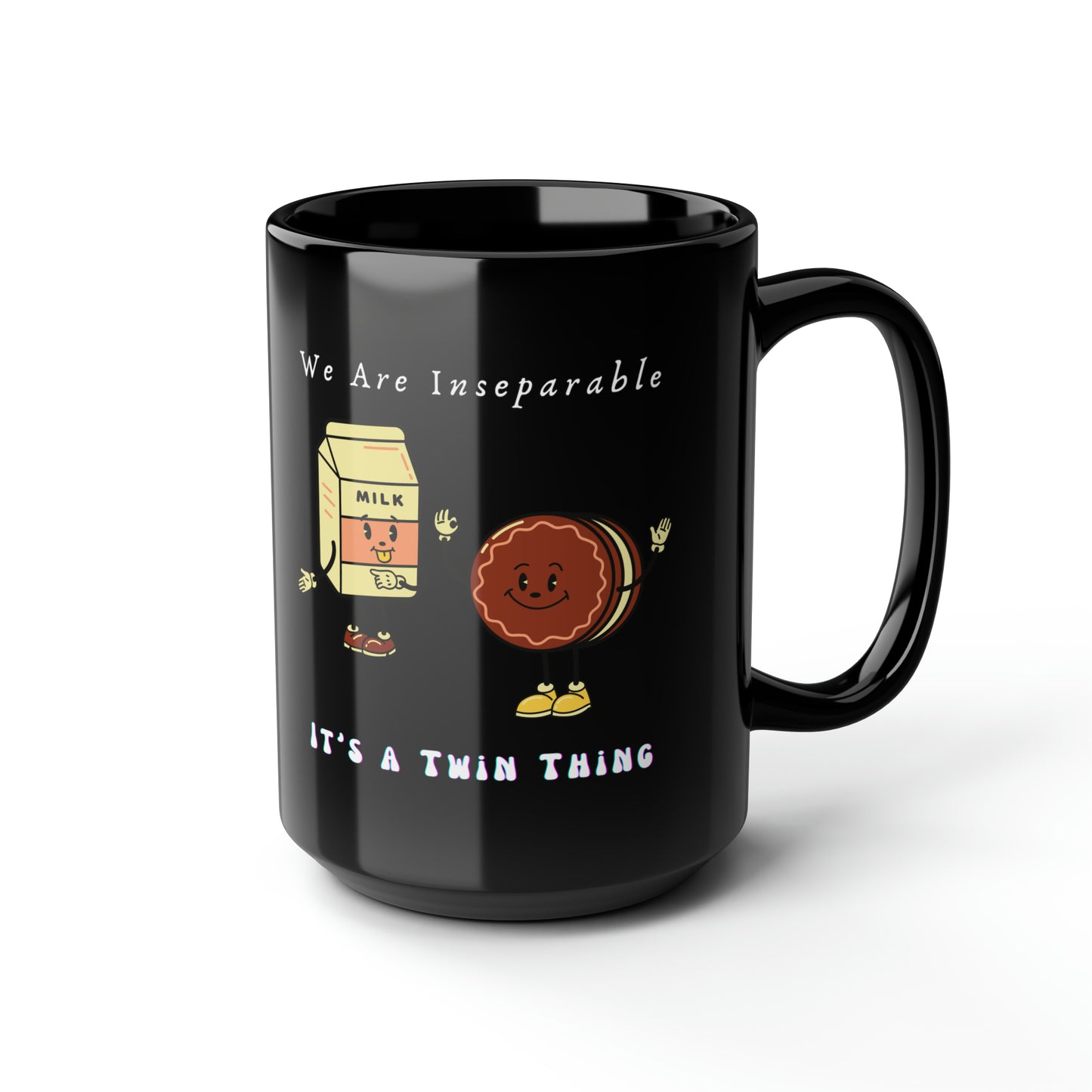 Twin Black Mug, 15oz