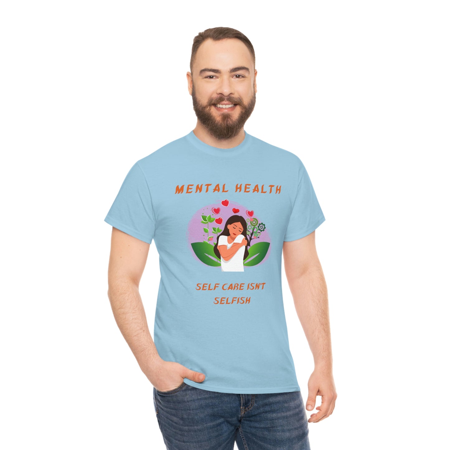 Mental Health Self Care Unisex Heavy Cotton Tee